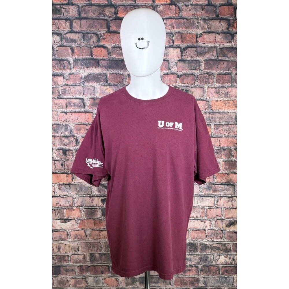 Gildan Ultra Cotton Men’s Graphic Logo Crew Neck Short Sleeve T-Shirt Maroon XL